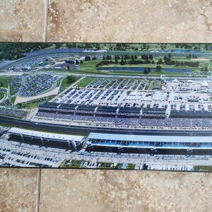 Indianapolis Motor Speedway Panoramic Wall Art 37x9.5 Plak-It Indy 500 Framed